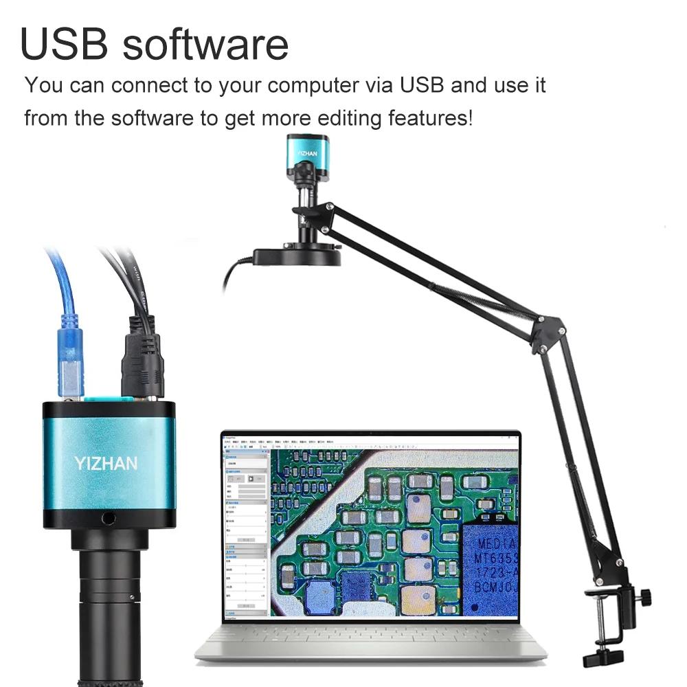 YIZHAN 48MP 4K Microscope à souder électronique FULL HD 1080P HDMI caméra logiciel USB 1-150x suppor