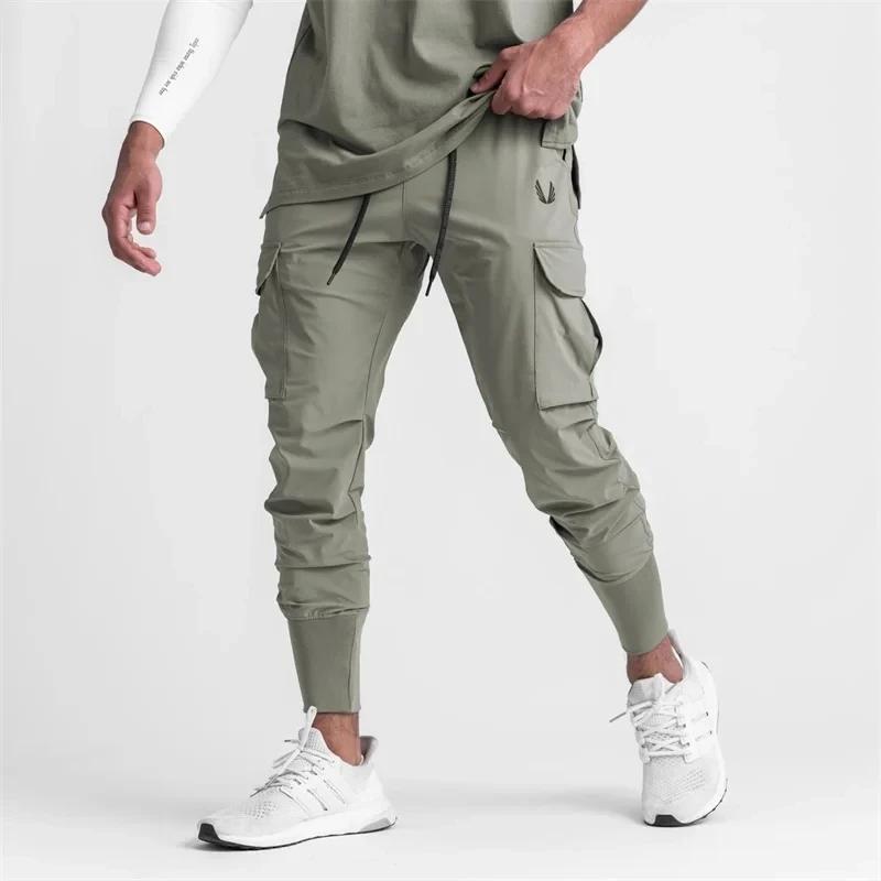 Pantalon Cargo pour hommes, fin, ample, élastique, à séchage rapide, pour course à pied, entraînemen