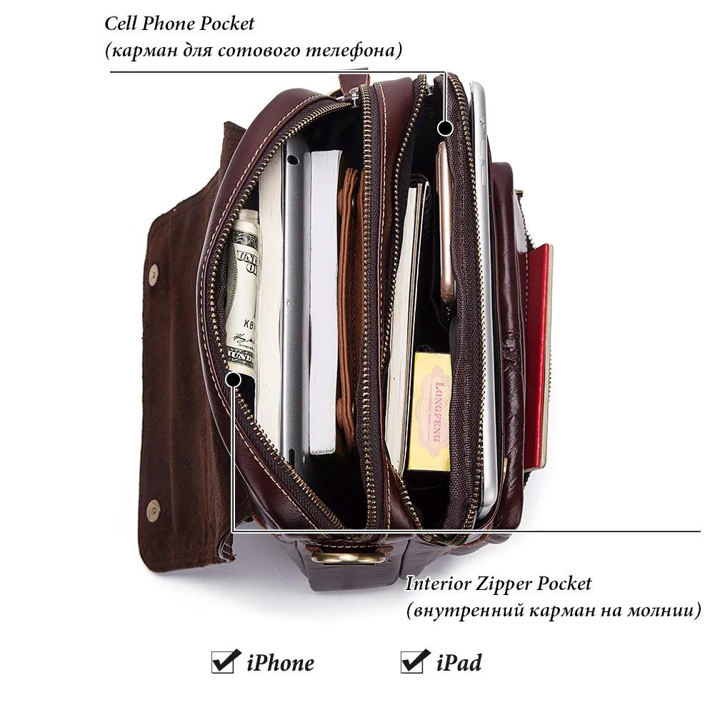 KAVIS nouveau sac à bandoulière en cuir véritable pour hommes sac à bandoulière d'affaires pour homm
