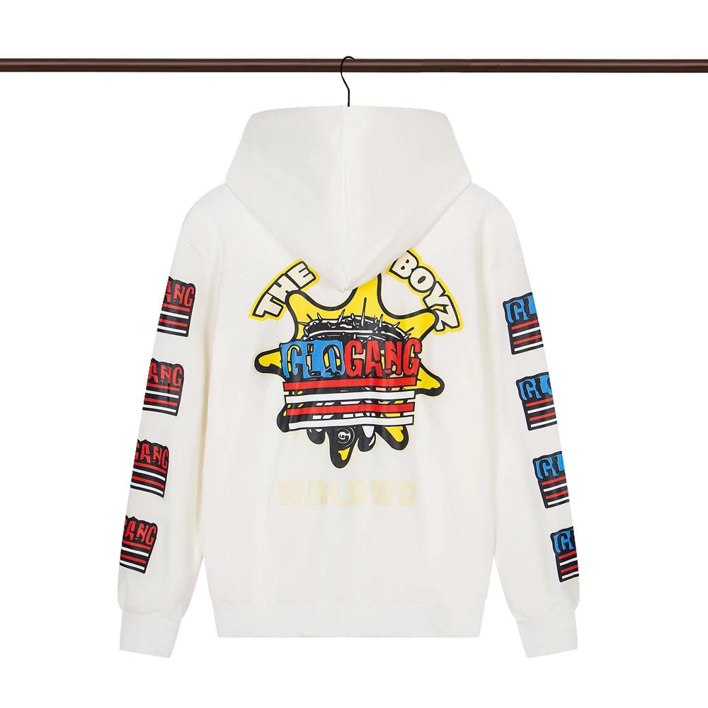 Glo Gang The Glory sweat à capuche imprimé lettre zippée complète hommes femmes 1:1 haute qualité su