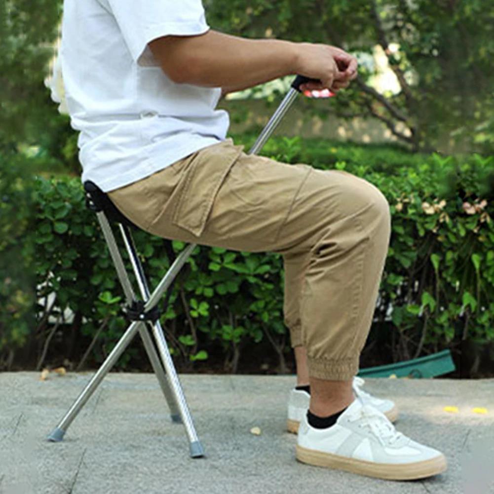 Canne pliable, siège facile à transporter, tabouret Portable, chaise pliante, poignée antidérapante,
