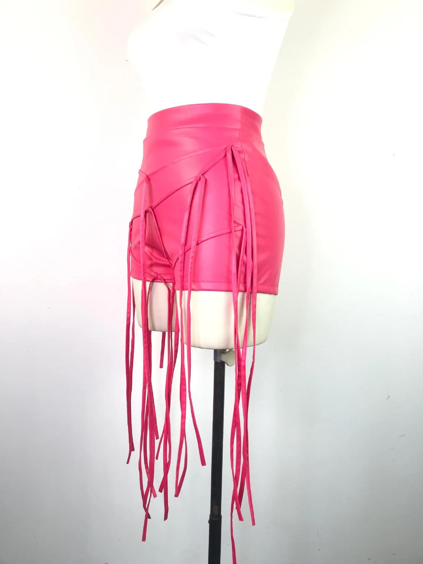 Wetlook-Mini short sexy en cuir PU pour femmes, taille haute, à lacets dans le dos, pour cocktail de