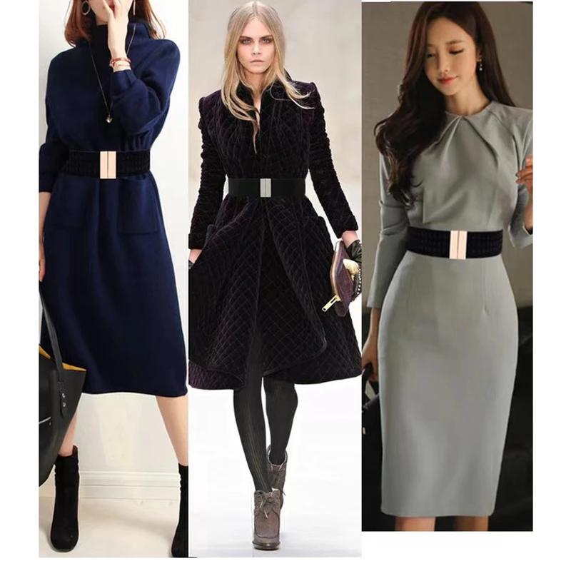 Ceintures larges à bande élastique pour femmes, Simple, pour manteau, ceinture de taille, boucle, sa
