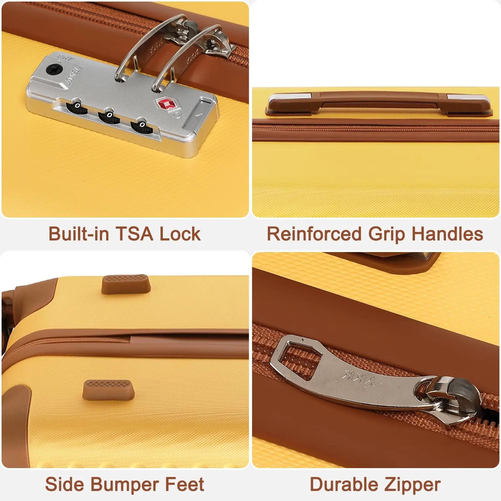 M/L/XL Kono étui rigide 100% ABS bagage de voyage avec 8 roues spinner valise à roulettes TSA serrur