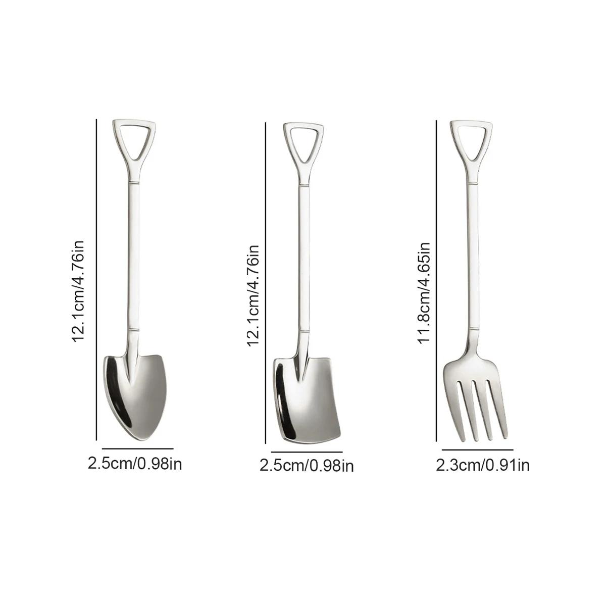 Pelle carrée en acier inoxydable, fourchette pointue, dit dessert, gâteau, fourchette, cuillère, fru