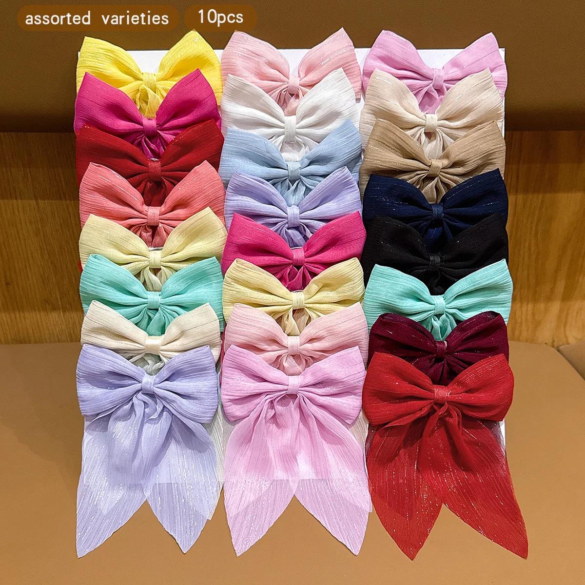 10 couleurs de pinces à cheveux à nœud aléatoires adaptées à un usage quotidien comme accessoires po