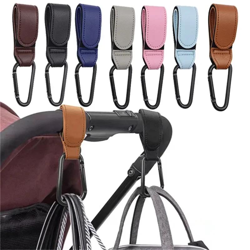 1/2 pièces PU cuir bébé sac poussette crochet landau chariot organisateur 360 degrés rotatif crochet