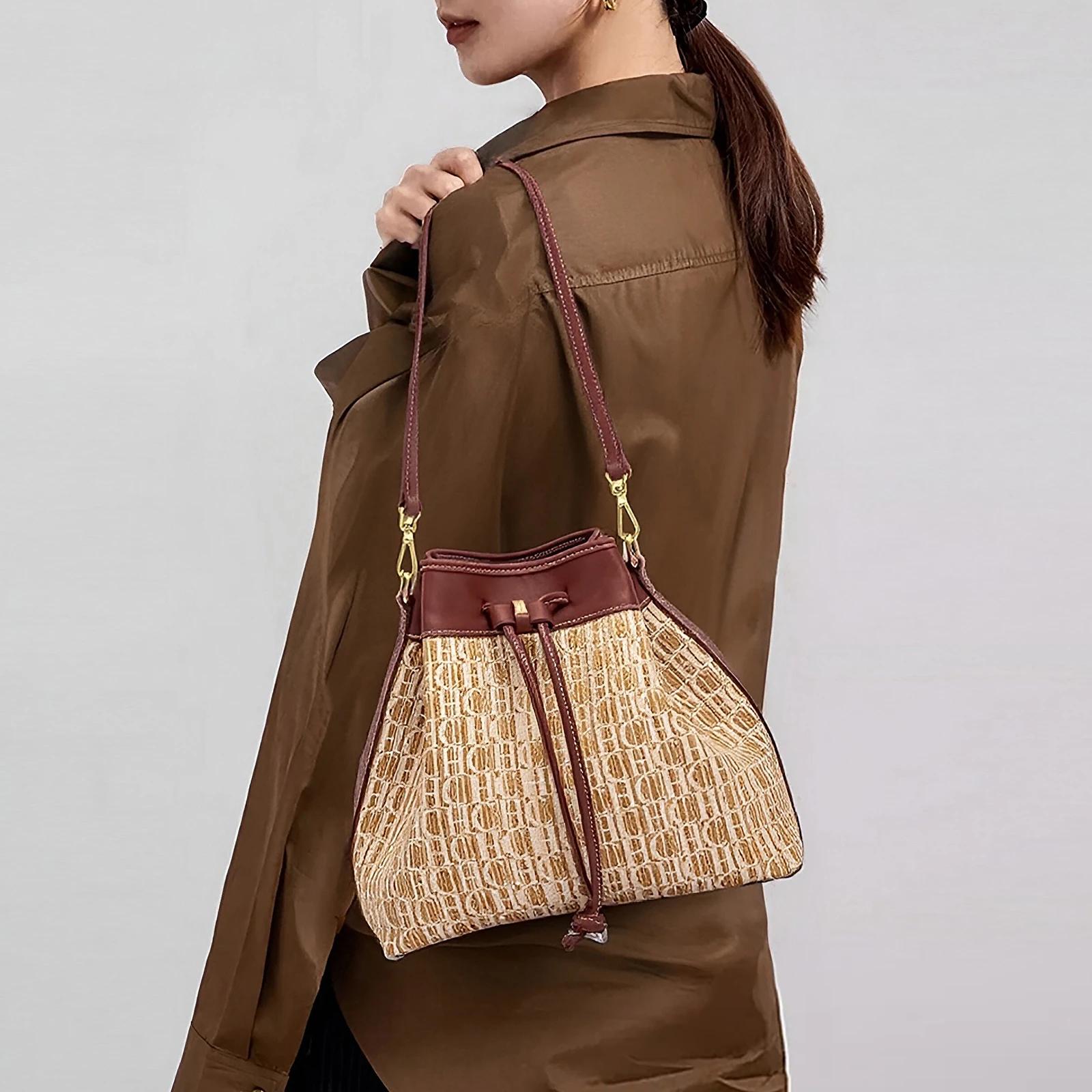 CHCH sac à bandoulière pour femme automne nouvelle Texture tricotée sac à main Simple marron décontr