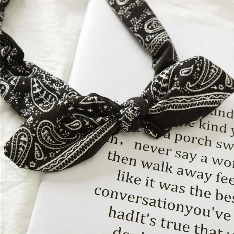 Bandeau Élastique à Nœud Croisé Imprimé Doux et Solide, Vintage pour Femme, Turban, Bandana de Style