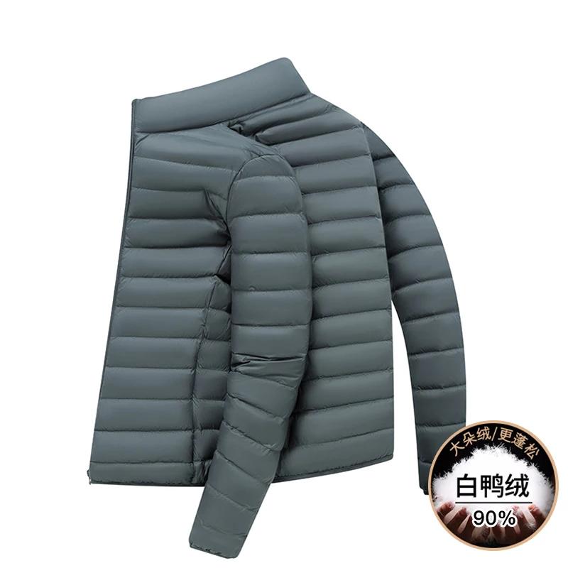 Doudoune légère à col montant pour homme, manteau chaud et à la mode, en duvet de canard blanc 90, a