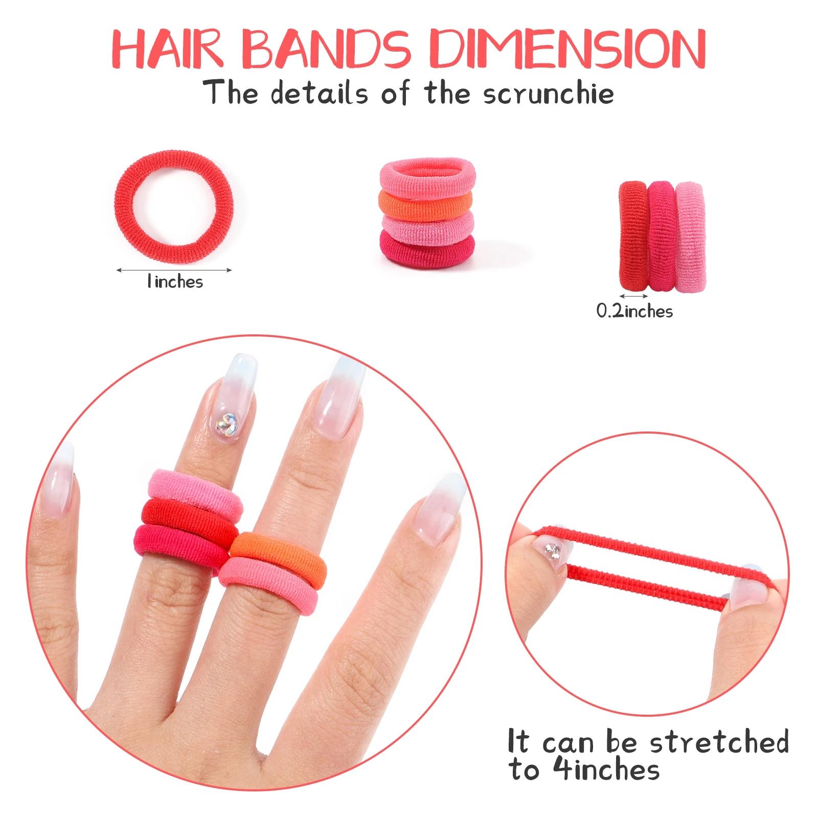 100 pièces coloré de base en Nylon élastique bandeau pour fille queue de cheval tenir Scrunchie élas