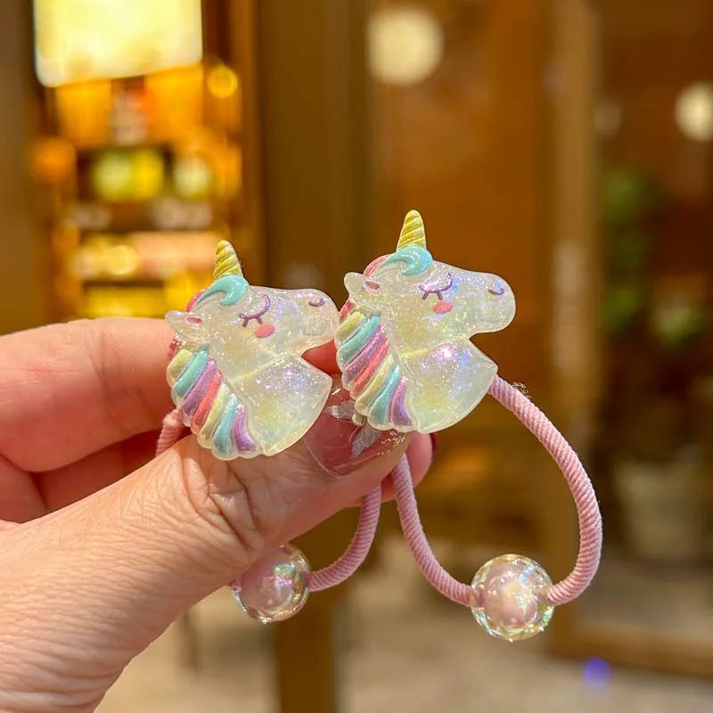 Jolies bandes élastiques arc-en-ciel pour filles, accessoires pour cheveux pour enfants, vêtements d