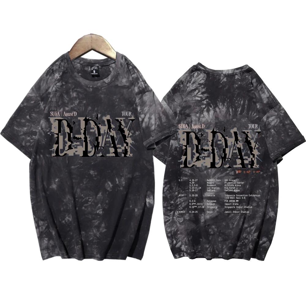 Suga Agust D Tour Tie Dye chemises unisexe col rond manches courtes musique populaire T-Shirt Fans c