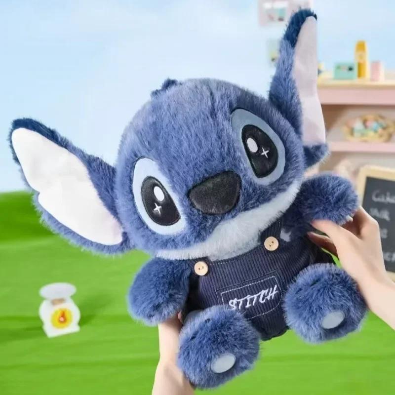 11.11Disney Stitch peluche poupée mignon Anime peluche avec salopette cadeau d'anniversaire pour gar