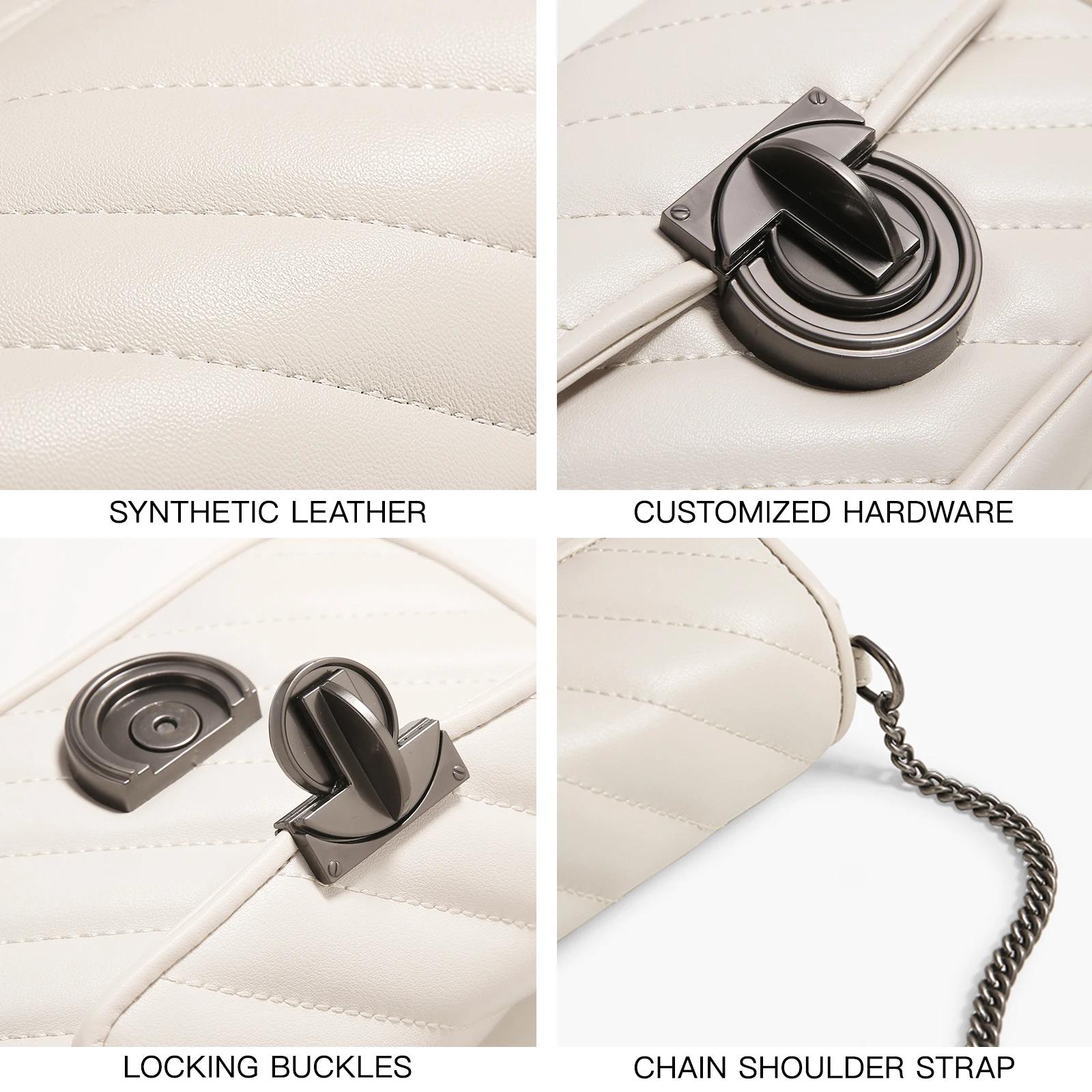 Sac à bandoulière en cuir matelassé ITAMOOD, sac à bandoulière de luxe et élégant pour femme, petit 