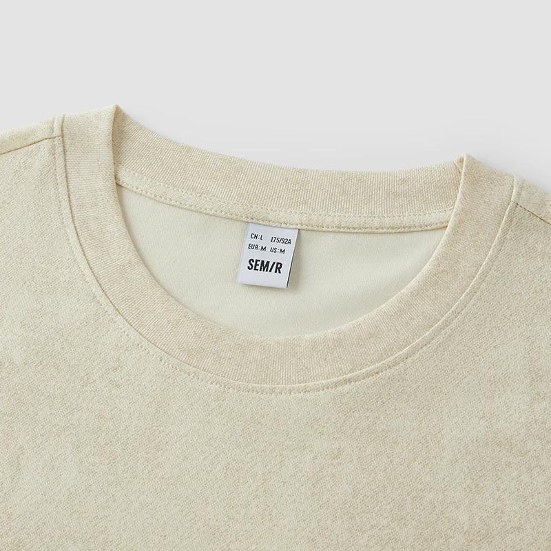 T-shirt Homme Semir 2026 en Maille Imprimée Effet Denim Batik, Col Rond Ample, Décontracté, Tendance