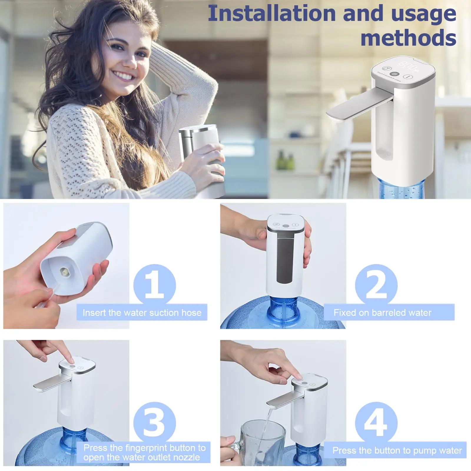 Distributeur de bouteilles d'eau, pompe à bouteille d'eau automatique pliable universelle avec affic