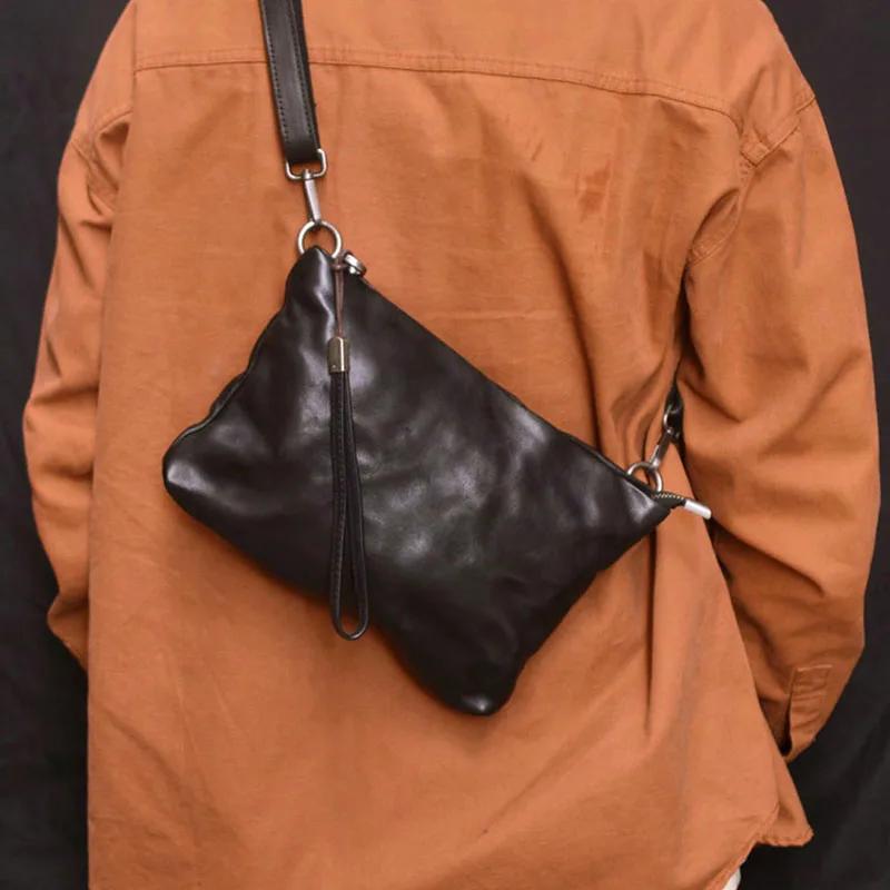Gland TOO-Sac à main en cuir plissé artisanal, sac à bandoulière rétro décontracté multifonctionnel,