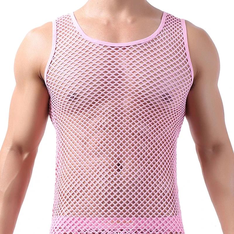 Débardeurs à la mode pour hommes, maillot de corps ajouré, gilet sans manches respirant en maille
