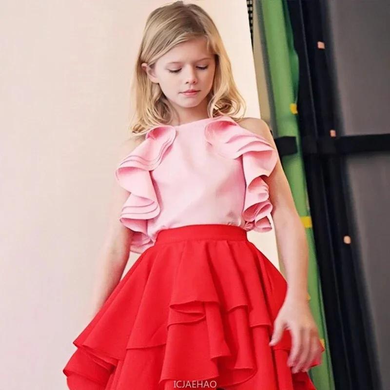 Ensemble jupe Style doux pour filles, tenue mignonne pour spectacle de fête d'anniversaire, robe d'é