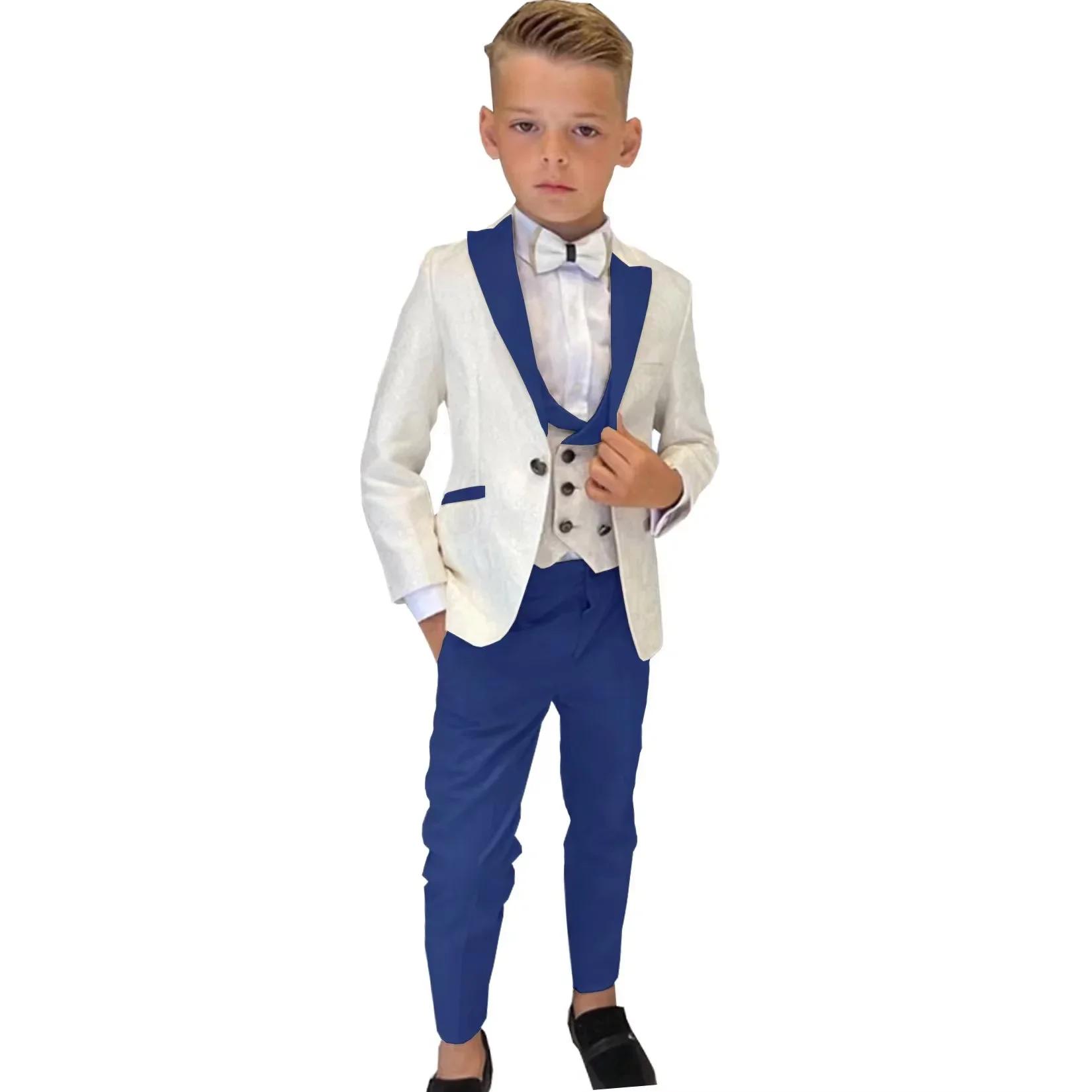 Costumes floraux pour garçons de 3 à 16 ans, ensemble 3 pièces pour smoking de mariage, tenue formel