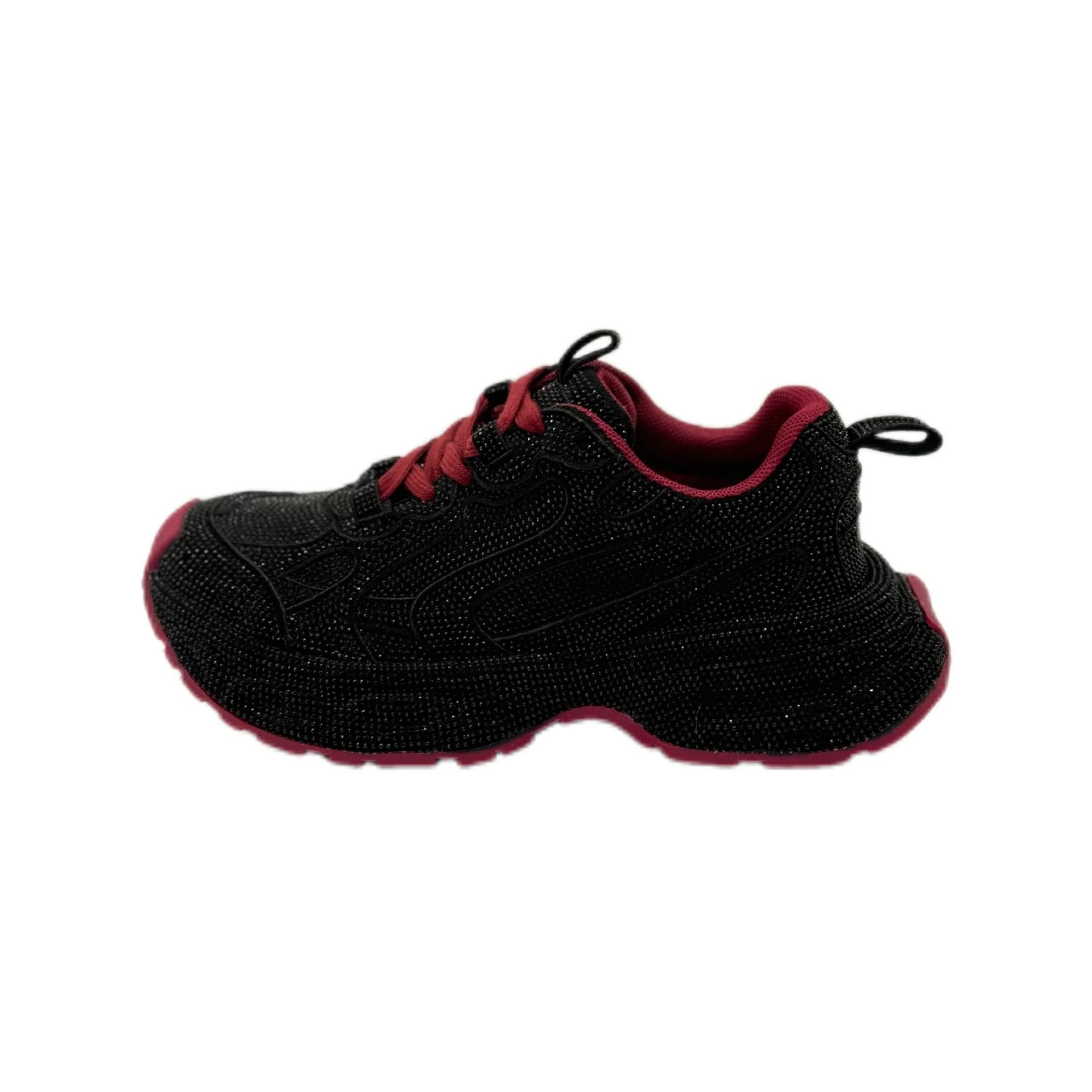 Chaussures décontractées tendance pour femme, style Gypsy, à semelle épaisse, ornées de strass, coll