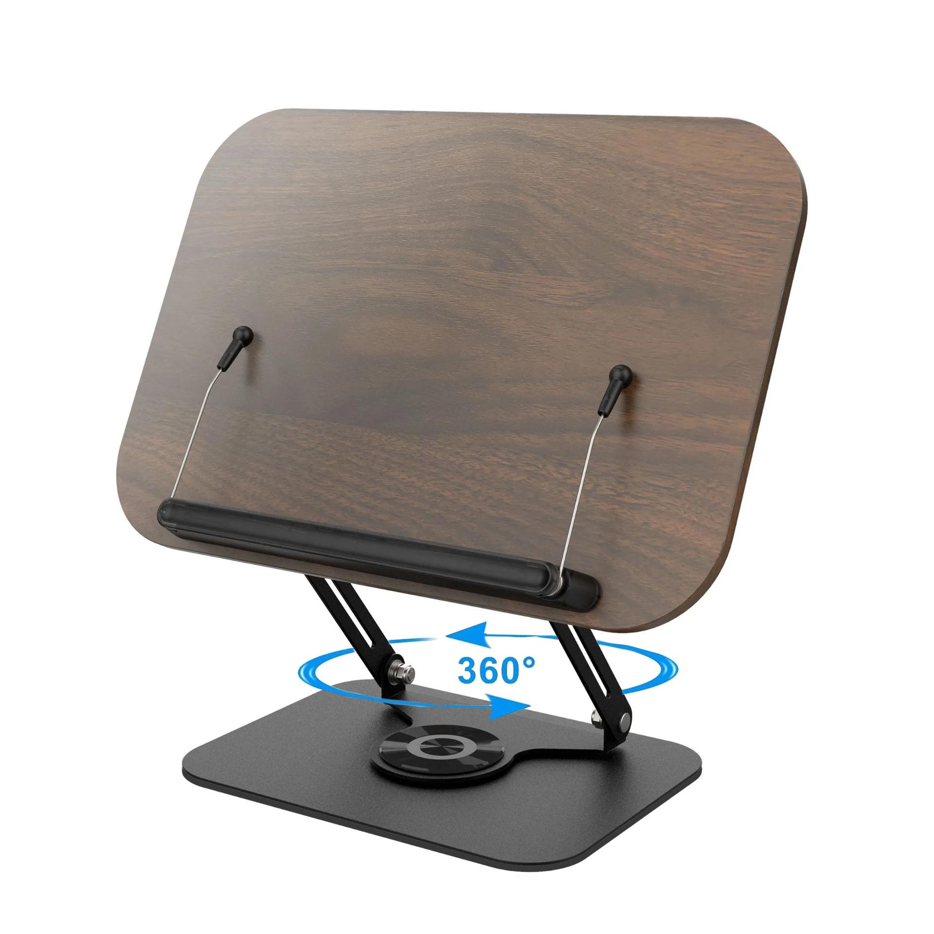 Support de livre pour la lecture, support de livre réglable avec 360 °   Support de livre de cuisine