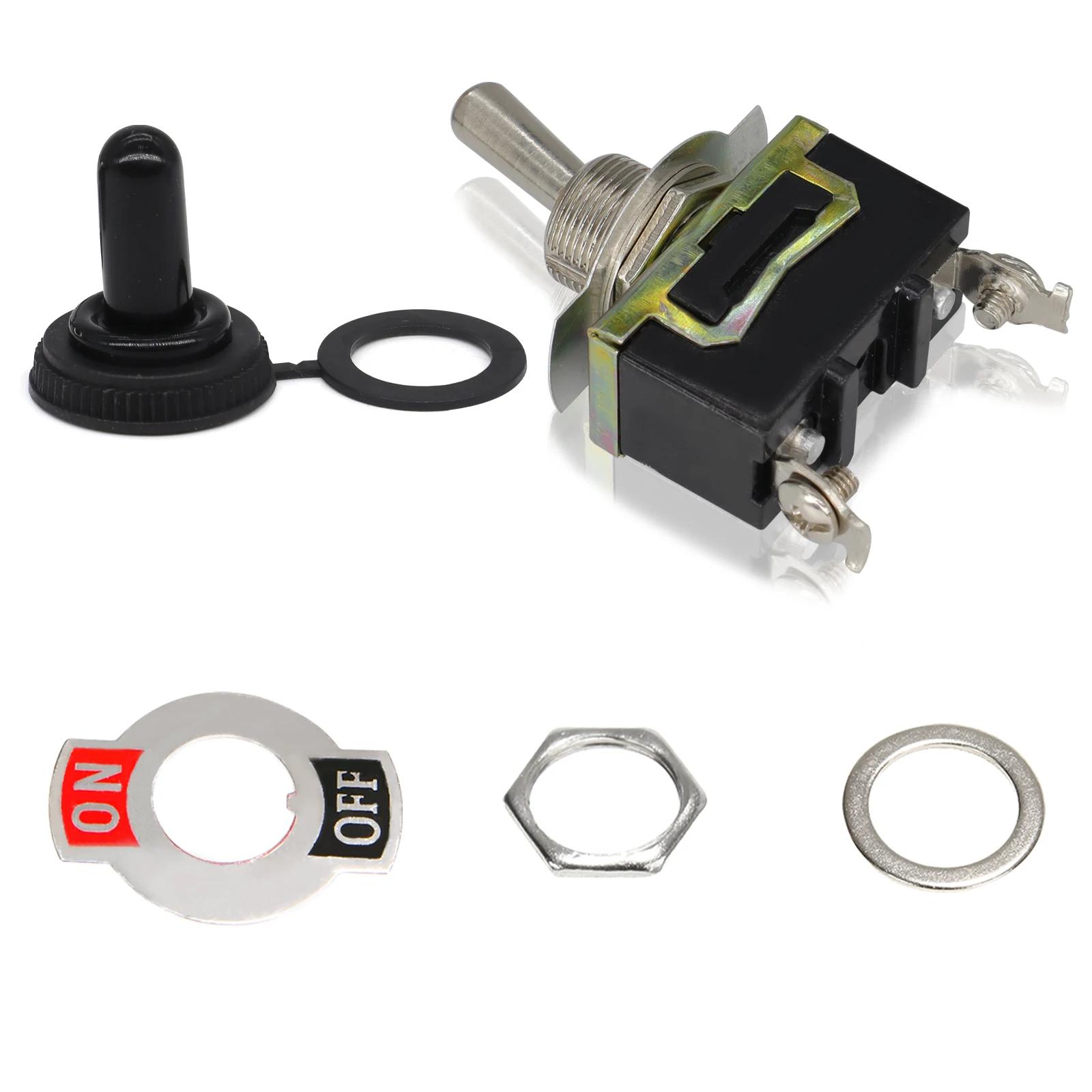 10 pièces interrupteur à bascule 15A 250V ON/OFF SPST 2Pin robuste voiture bateau avec capuchon de c
