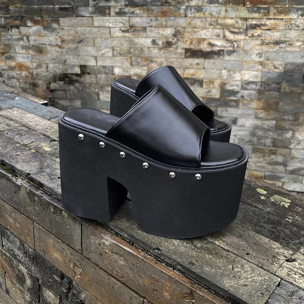 Gdgydh-Sandales à talons compensés pour femmes, style européen et américain, semelle optique, pantou