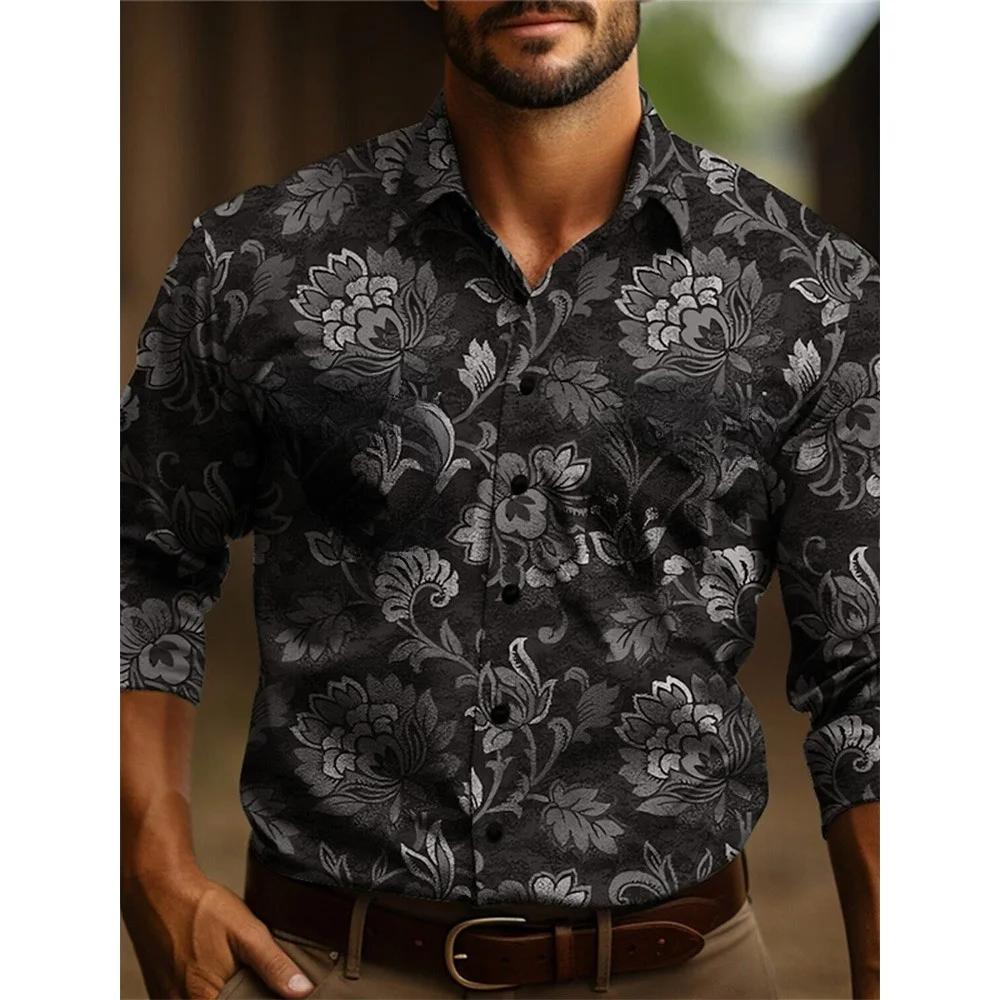 Chemise en jean occidentale Yellowstone pour hommes, motif patchwork bicolore, haut à boutons déroul