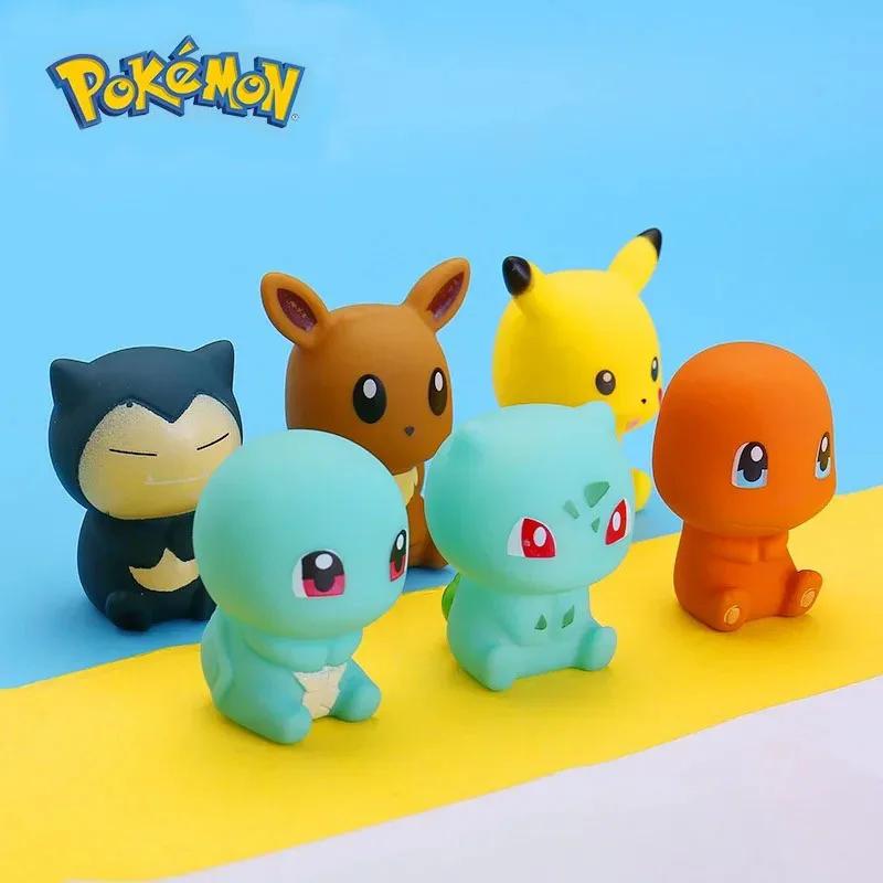Figurines Pokemon Pikachu, 6 pièces, salle de bain, douche, bébé, enfants, jouets de bain d'eau, dou