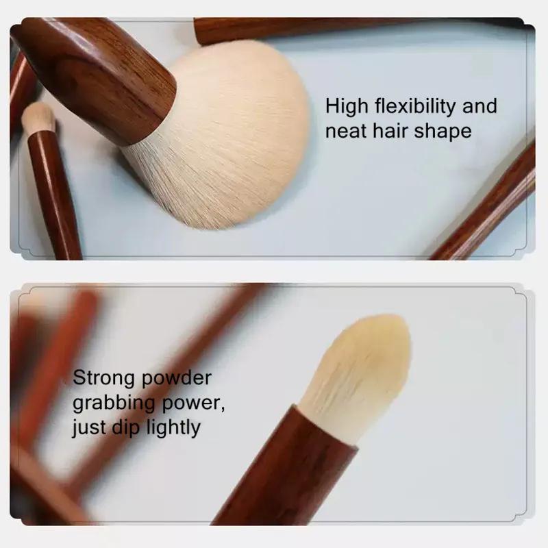 Ensemble de pinceaux de maquillage en bois de santal, mélangeur de fond de teint en poudre, sculptur