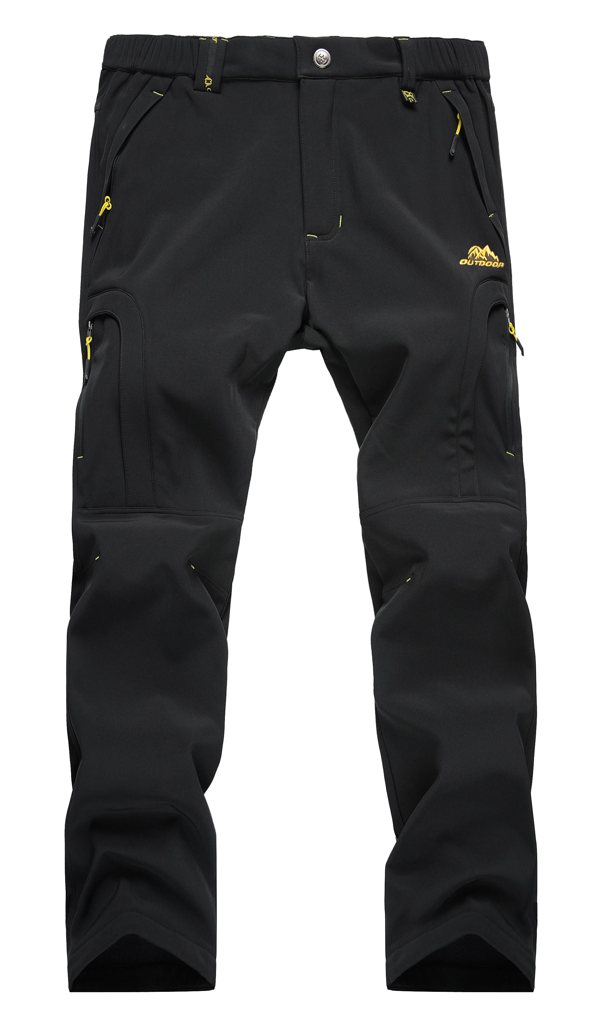 Pantalon de randonnée imperméable pour hommes, doublé polaire, pantalon de Ski de neige, Softshell d