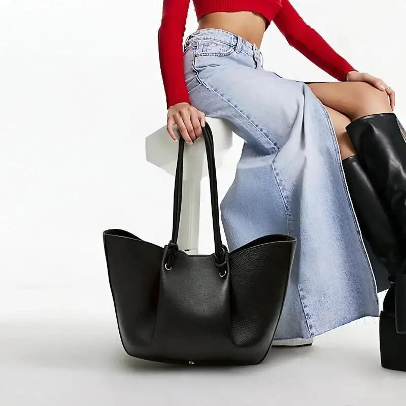 Sac fourre-tout PG pour femme, sac à main de luxe en cuir grainé, sac à bandoulière grande capacité,