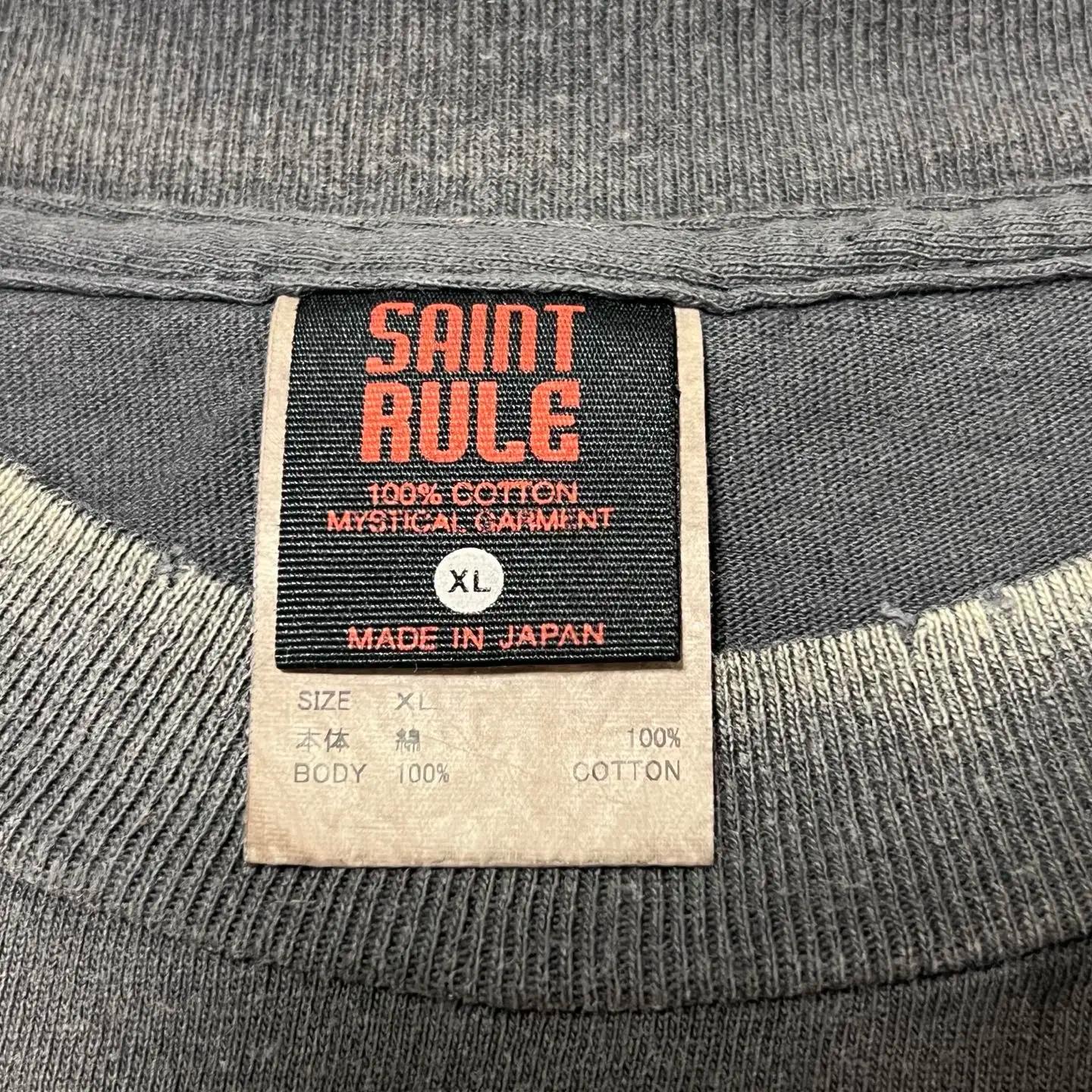 SAINT RULE T-shirt vintage délavé à manches courtes pour hommes et femmes, t-shirt oversize
