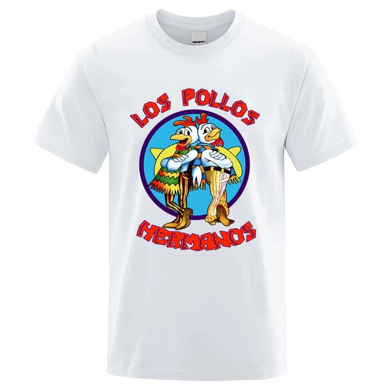 Été hommes de haute qualité LOS POLLOS Hermanos drôle imprimé T-Shirt décontracté coton respirant T-