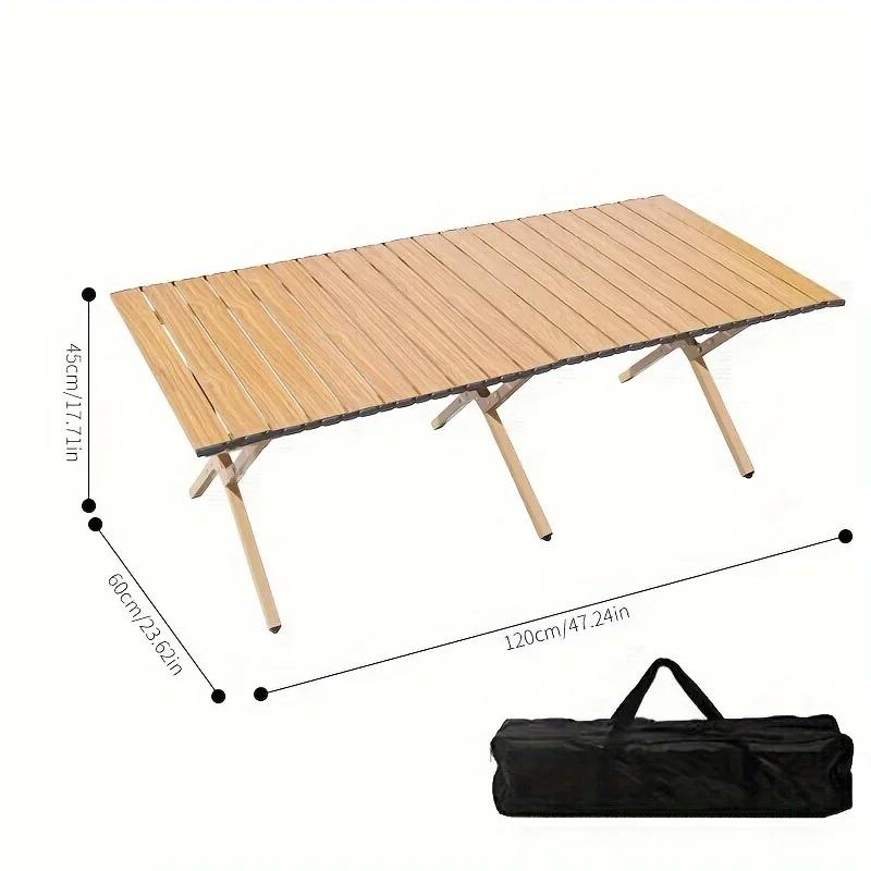 Table de pique-nique pliante, table de camping enroulable portable de 4 pieds, table en rouleau d'œu