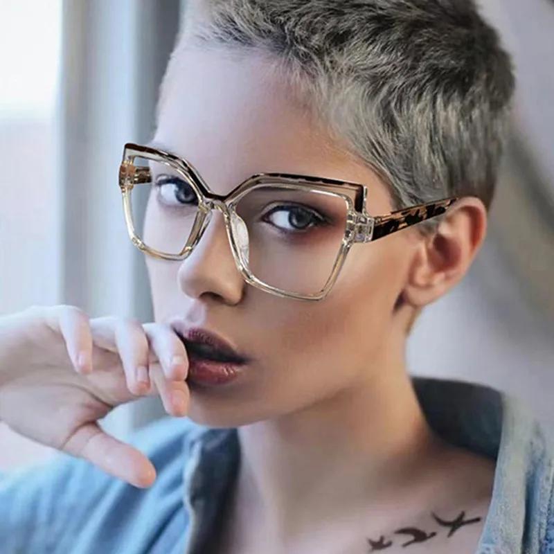 Lunettes polygonales surdimensionnées pour femmes, nouveau Design de marque, monture photochromique 