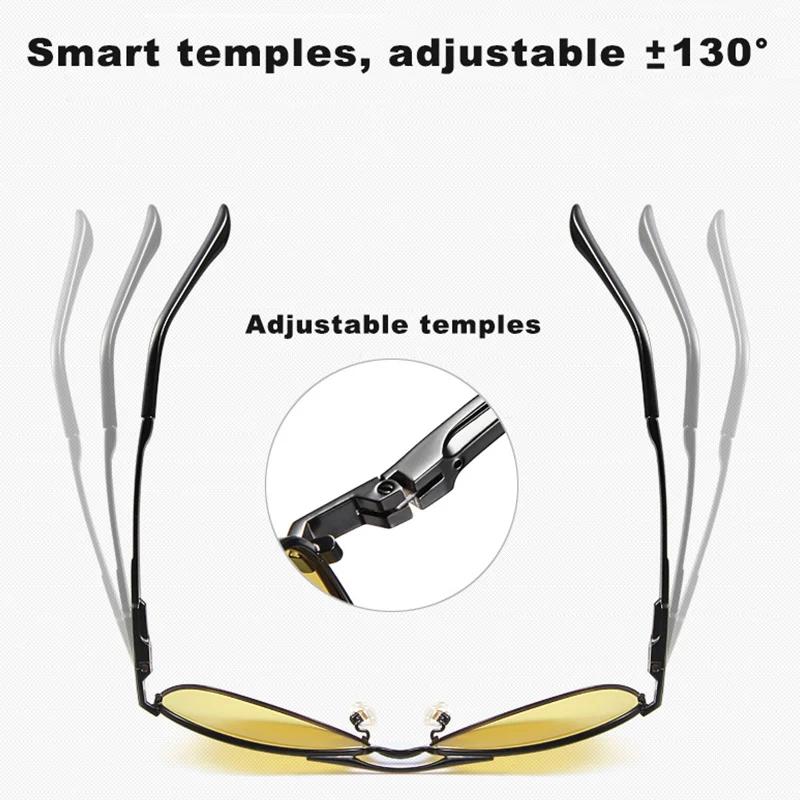 LIOUMO Top qualité luxe Design pilote lunettes de soleil photochromique polarisé Vision nocturne con