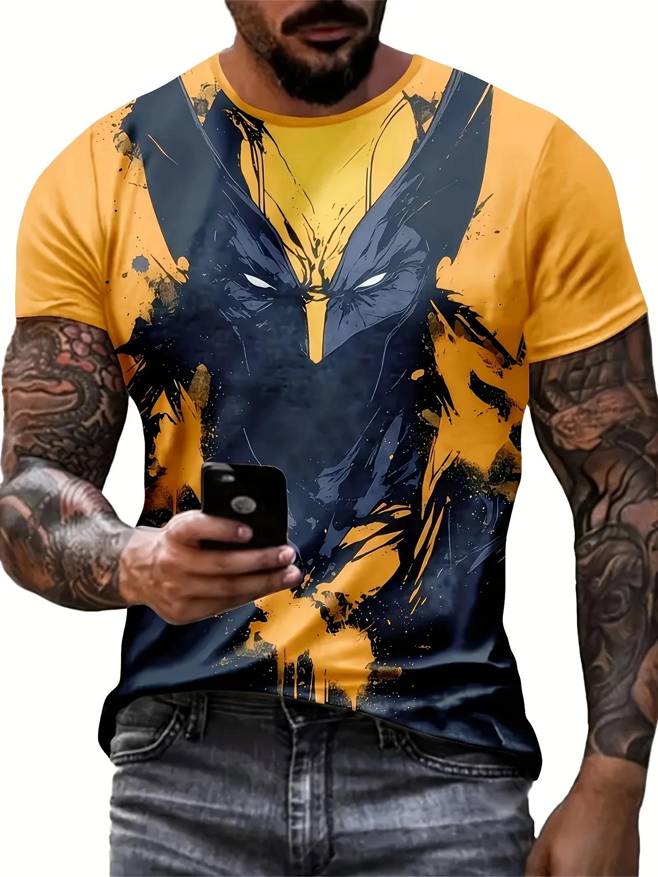 Marvel Wolverine T-Shirt graphique pour hommes Costume de fan de super-héros d'été lavable en machin