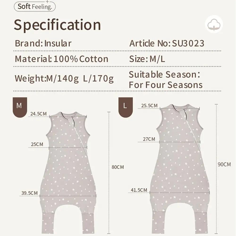INSULAR – sac de couchage doux pour bébé, avec pieds, sans manches, vêtements de maison pour enfants