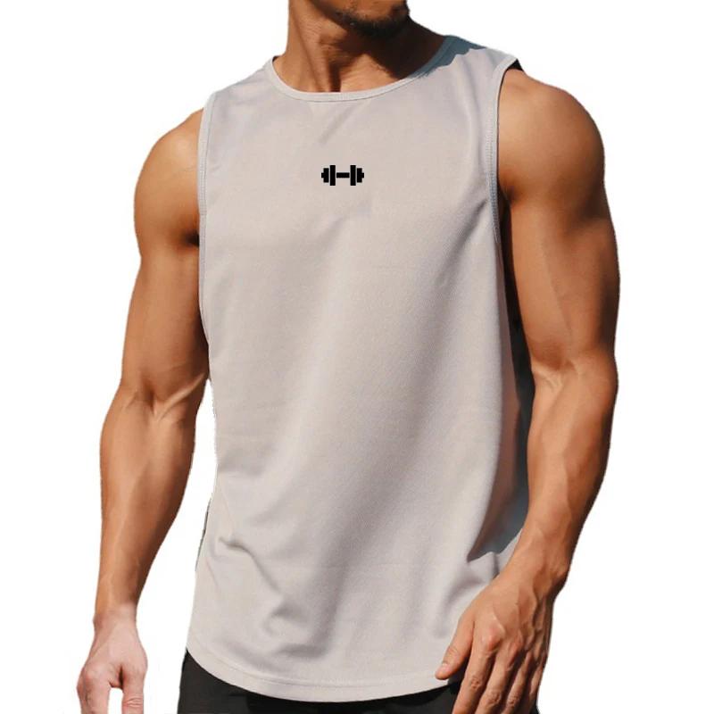 Débardeur de gymnastique d'été pour hommes, vêtements d'entraînement de Fitness, chemise ample sans