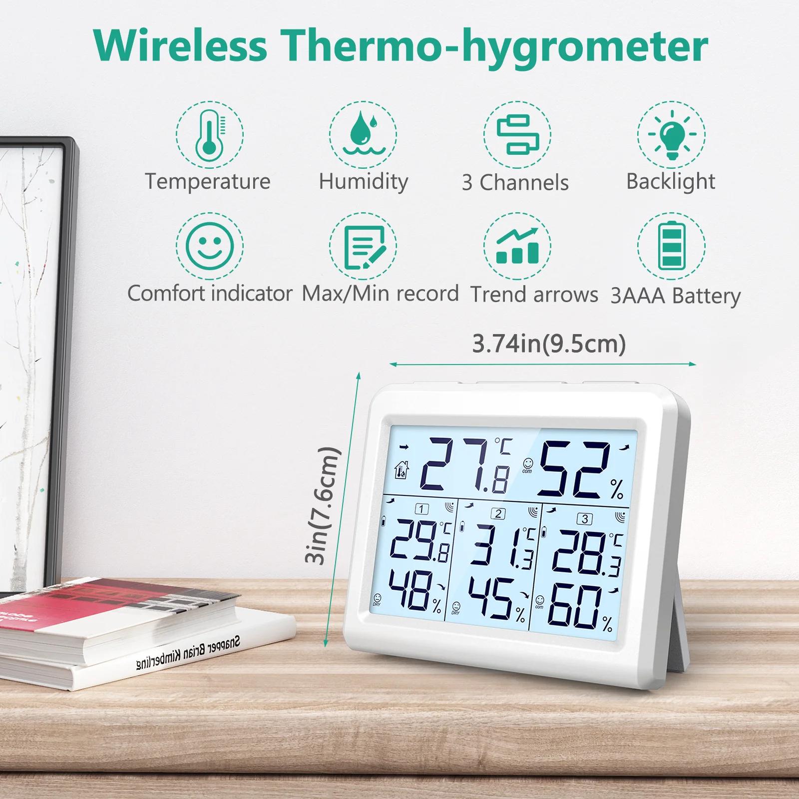 ORIA Thermomètre hygromètre numérique Thermomètre extérieur intérieur Moniteur de jauge de températu