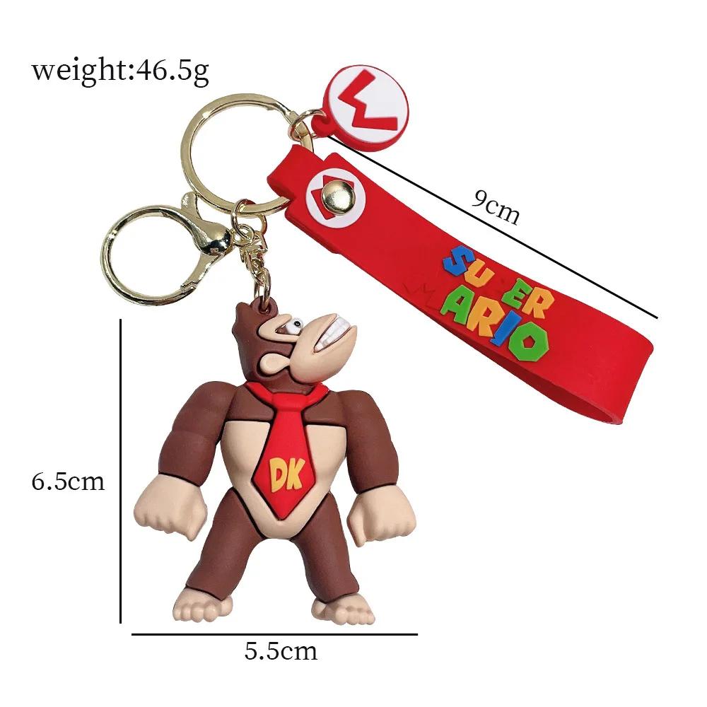 Super Mario porte-clés Mario Bros Luigi crapaud Yoshi Bowser figurine modèle accessoiresPVC dessin a