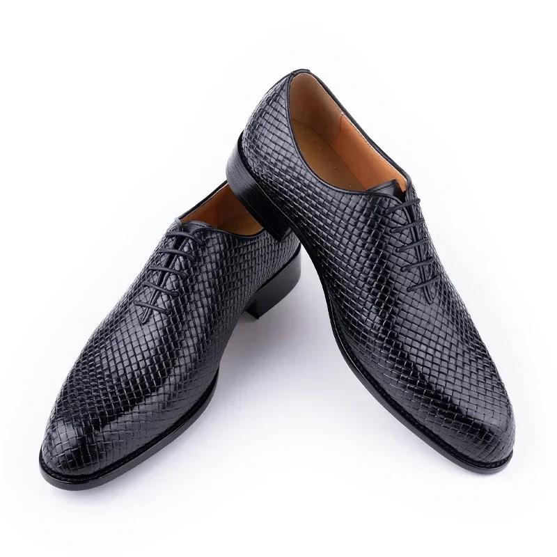 Chaussures Oxford en cuir véritable pour hommes, chaussures de bureau d'affaires décontractées, conf