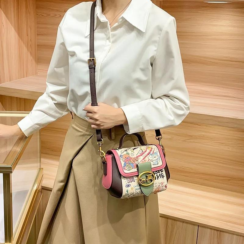 Sac à main graffiti léger pour femmes, marque de luxe, nouvelle mode haut de gamme, multifonctionnel