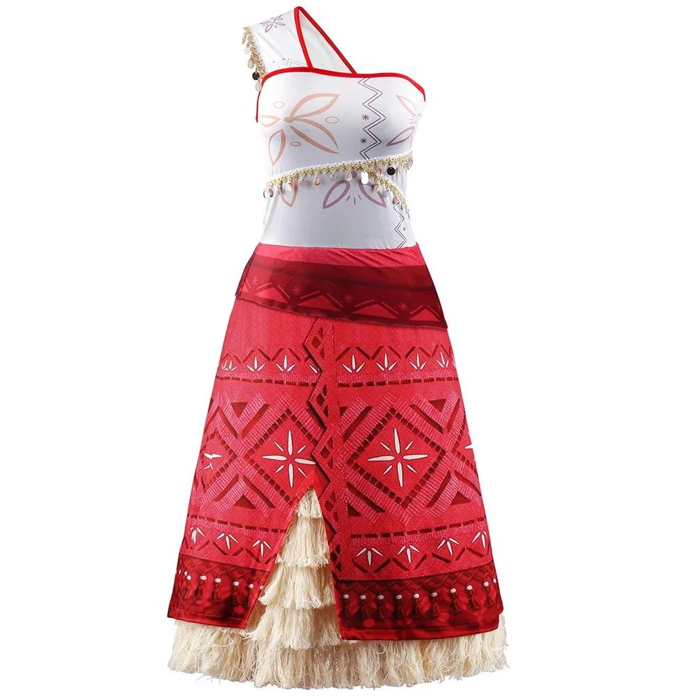 Robe d'aventure en mer pour femmes, tenue de cosplay Moana Vaiana avec collier, déguisement d'été po