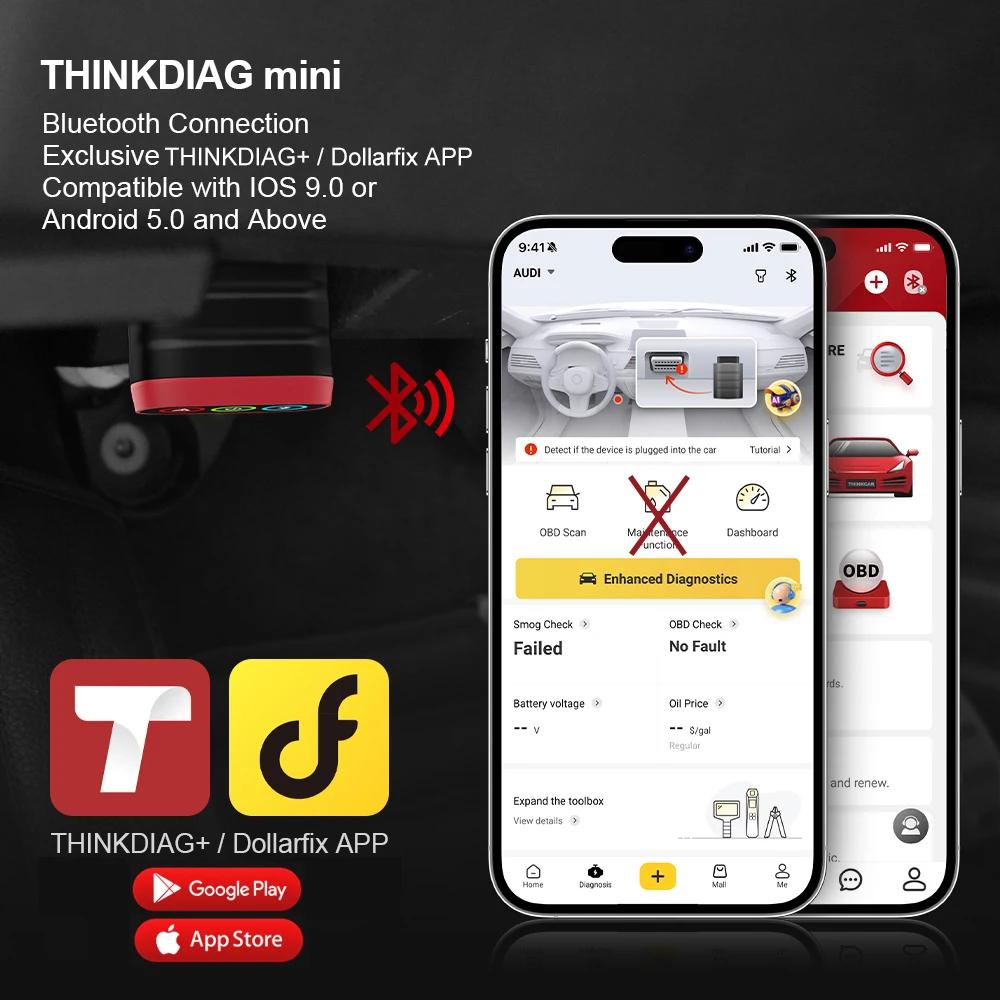THINKCAR THINKDIAG MINI Scanner Obd2 pour système de Diagnostic automatique complet Obd 2 fonctions,
