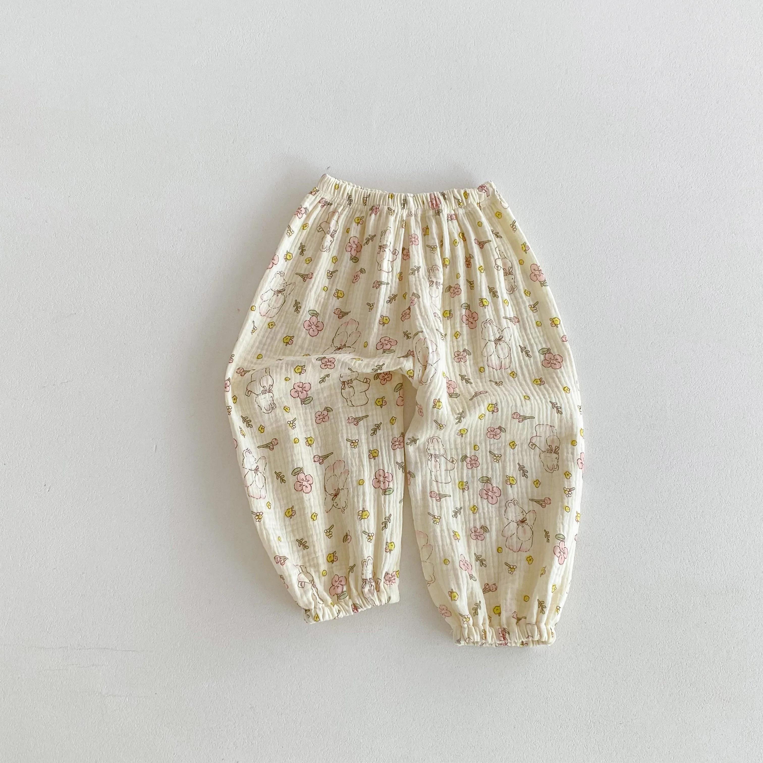 Vêtements d'été pour bébés garçons et filles, pantalons anti-moustiques pour enfants, amples et déco