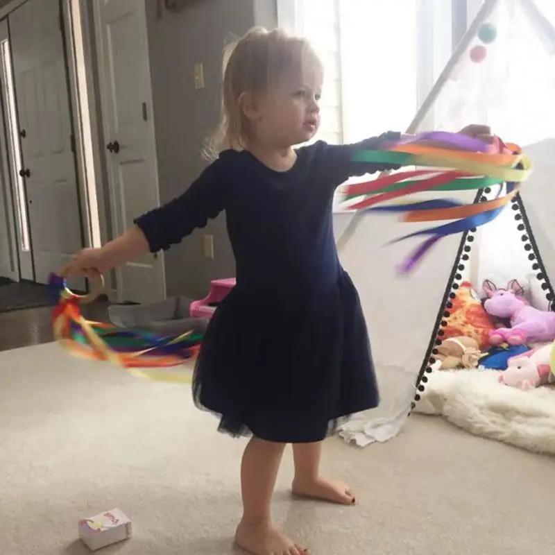 Jouet sensoriel de Style Montessori, sans BPA, Non toxique, anneau de ruban pour bébé, nouveau-nés v